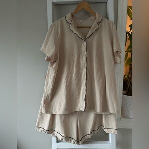 Uniqlo AIRism Cotton Blend Short Sleeve Pajama Set / PJs